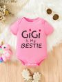 Baby Girl Heart & Slogan Graphic Bodysuit