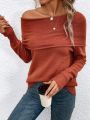 SHEIN Essnce Solid Cowl Neck Raglan Sleeve Sweater