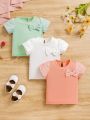 Infant Girls' Summer Fashionable Cute Sweet Short Sleeve Top Can Be Worn Outside