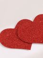 Plus 3pairs Glitter Heart Nipple Cover