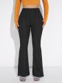 SHEIN SXY Solid Color High Waist Flared Pants