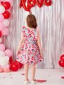 SHEIN Kids EVRYDAY Toddler Girls' Party Vintage Romantic Dress