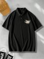 Manfinity Hypemode Loose Fit Men's Short Sleeve Polo Shirt With Letter Print