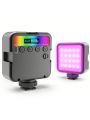 Altson Magnetic RGB Led Video Light LED Camera Light 360°Full Color Portable Photography Lighting Whit 3 Cold Shoe,2000mAh Rechargeable CRI 96+/2500-9900K/13 Scene (Black)