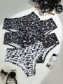 Plus Size Gothic Style Printed Underwear