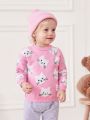 SHEIN Baby Girls Cartoon Pattern Sweater