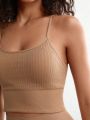 SHEIN Leisure Seamless Fixed Cup Camisole Vest Top