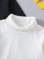 SHEIN Young Boy 2pcs Solid Turtleneck Tee