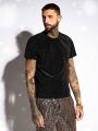 Manfinity AFTRDRK Men's Glitter Knit Casual Short Sleeve T-Shirt