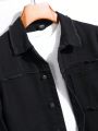 Men's Solid Color Button-front Denim Jacket