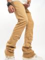 Men's Solid Color Raw Hem Denim Jeans