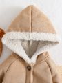 Winter Warm Faux Suede Fluffy Wool Baby Romper