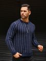 Manfinity Homme Men's Striped Round Neck Sweater