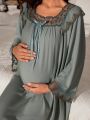 Maternity Lace Patchwork Pajamas