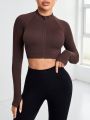 Yoga Basic Women's Zip-up Sporty Jacket With Raglan Sleeves