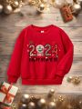 Baby Girl Casual Long-Sleeved Round Neck Sweatshirt Suitable For Autumn And Winter