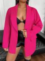 Women's Plus Size Shawl Collar Single Button Blazer