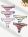 Women's Colorblock Letter Pattern Thong Underwear