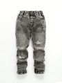 Toddler Boys' Basic Casual Elastic Skinny Jeans With Elastic Waistband