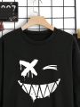 Men's Cartoon Patterned Sweatshirt And Sweatpants Two-piece Set