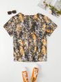 Plus Size V-Neck All Over Print T-Shirt