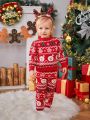 SHEIN Girls Baby Christmas Pattern Sweater