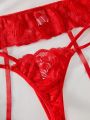 3pcs/Set Sexy Lace Hollow Out Women'S Underwear (Valentine'S Day Edition)