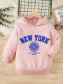 Young Girl Letter Graphic Thermal Hoodie