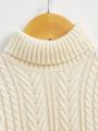 SHEIN Baby Cable Knit Turtleneck Sweater