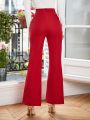 SHEIN Frenchy Button Decorated Flared Pants