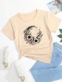 Girls' (big) Floral Print Short Sleeve T-shirt