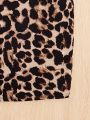 SHEIN Kids SUNSHNE Tween Girl Leopard Print One Shoulder Dress