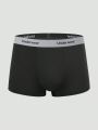 Men 4pcs Letter Graphic Tape Waist Boxer Brief