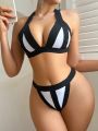 SHEIN Swim BAE Women'S Color Block Swimsuit Set