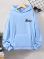 Teen Boy's Hooded Sweatshirt With Letter Print