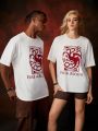 HOUSE OF THE DRAGON X SHEIN 1pc Pattern Printed Round Neck T-Shirt