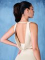 SHEIN BAE Backless Top & Long Skirt 2pcs Christmas & New Year's Eve Party Outfit