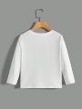 Toddler Boys' Casual Long Sleeve Round Neck T-shirt, Suitable For Autumn