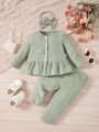 Baby Girls' Fashionable Casual Art Design Comfortable And Lovely Top And Pants Set