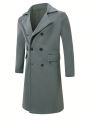 Men's Double-breasted Medium Length Woolen Coat