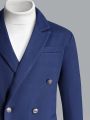 Manfinity Homme Men 1pc Lapel Collar Double Breasted Overcoat