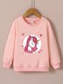 Young Girl Unicorn Print Sweatshirt