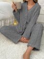 Furry Long Sleeve Long Pants Home Wear Set