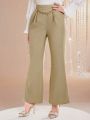 SHEIN Modely Women'S Pearl-Chain Decorated Flared Pants