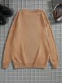 SHEIN Coolane Skull & Text Print Round Neck Casual Long Sleeve Knit Sweater
