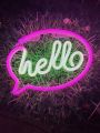 Led Neon Light Hello Message Box Wall Hanging Atmosphere Lamp For Festival Party Room Decoration