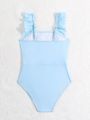 Young Girls' Ruffled One-Piece Swimsuit