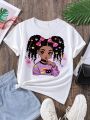 Girls' (Big) Cartoon Character Print T-Shirt