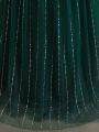 Teen Girl'S Beaded Strap Heavy Work Formal Dress For Prom, Birthday Party, Spring And Summer