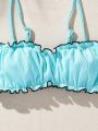 SHEIN Swim Mod Contrast Color Ruffled Bikini Set